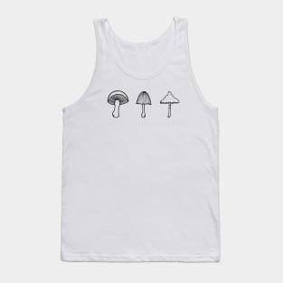 Black Mushroom Fungi Minimalistic T-Shirt Tank Top